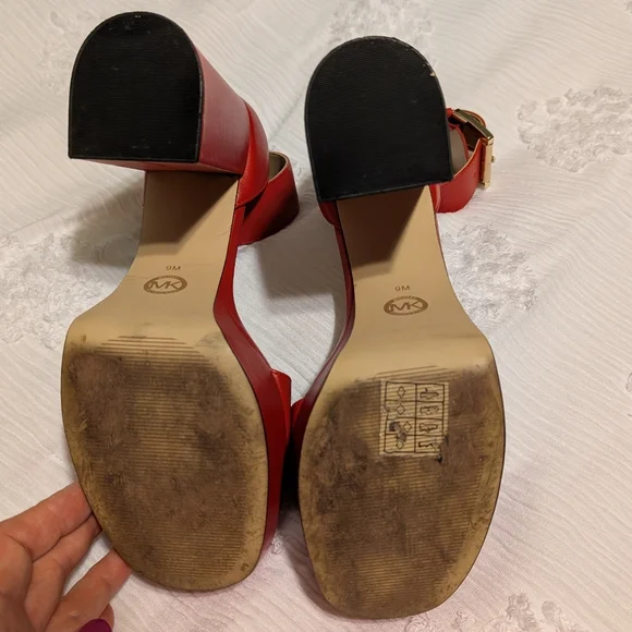 Michael Kors Red Platform Sandals with Ankle Strap - Picture 6 of 6